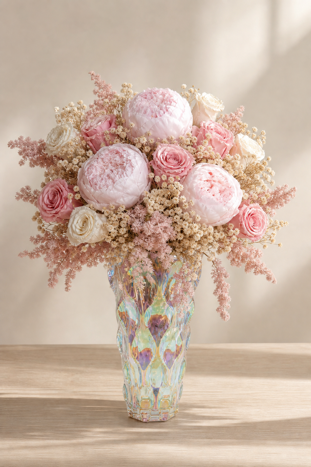 Stemmed Rose Pink Desk Arrangement