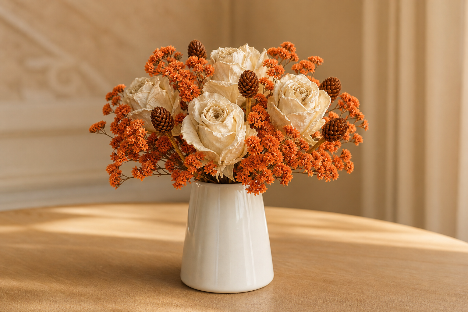 Mini Cone Flower Dining Table Centerpiece
