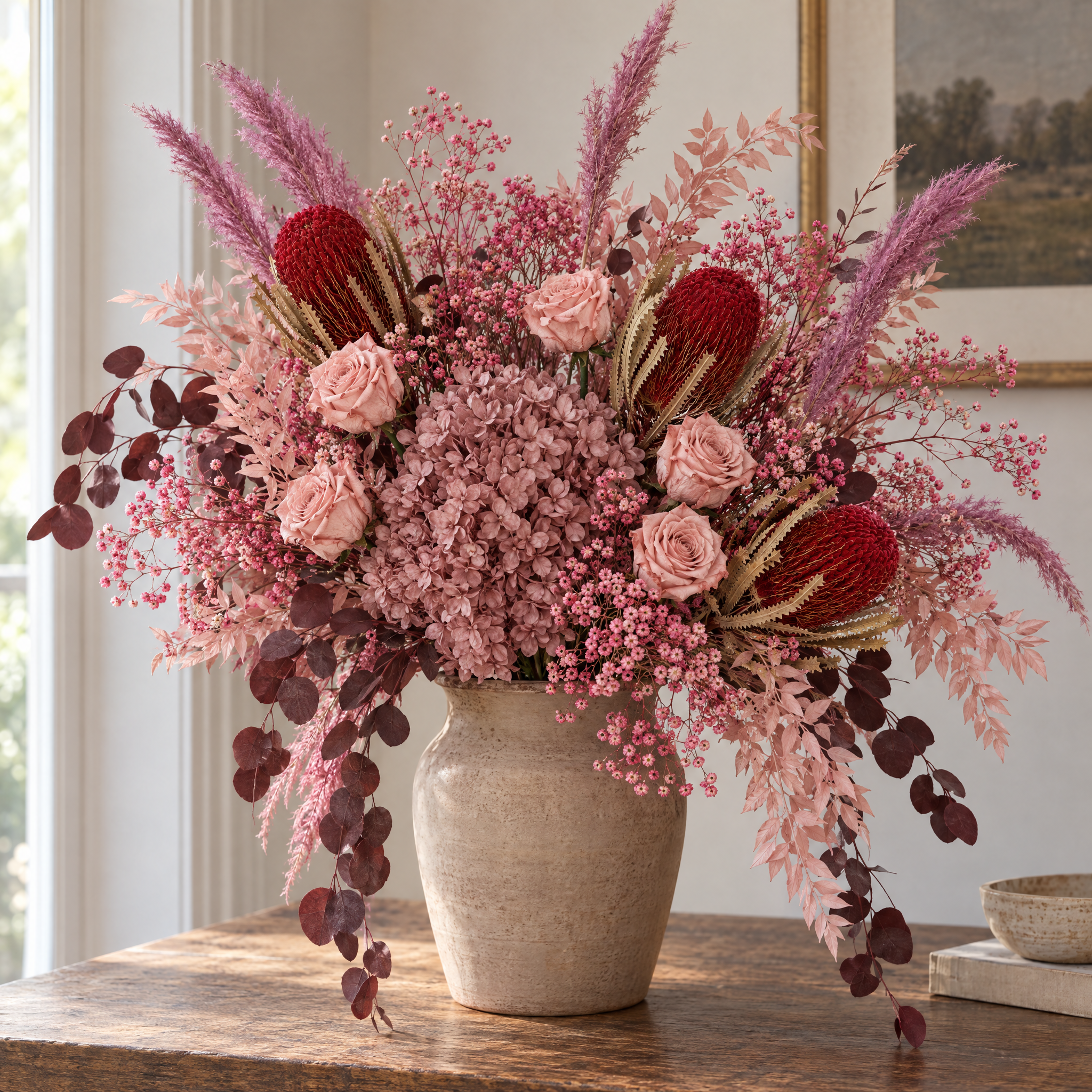 Rose Dusty Pink Console Arrangement