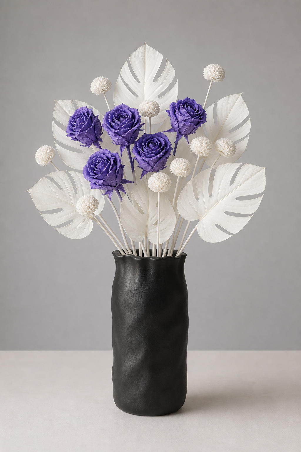 Stemmed Rose Purple Reception Arrangement