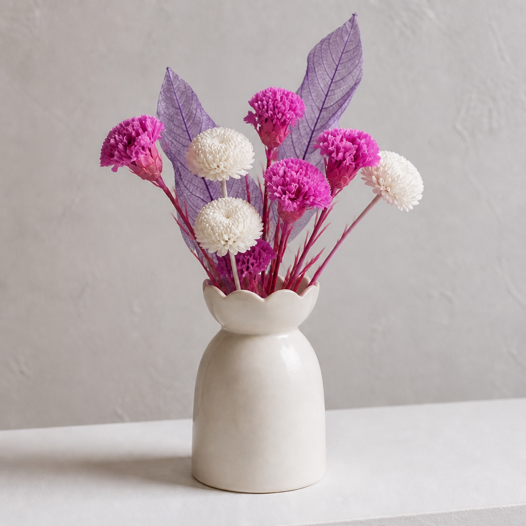 Stemmed Carnation Magenta Shelf Arrangement