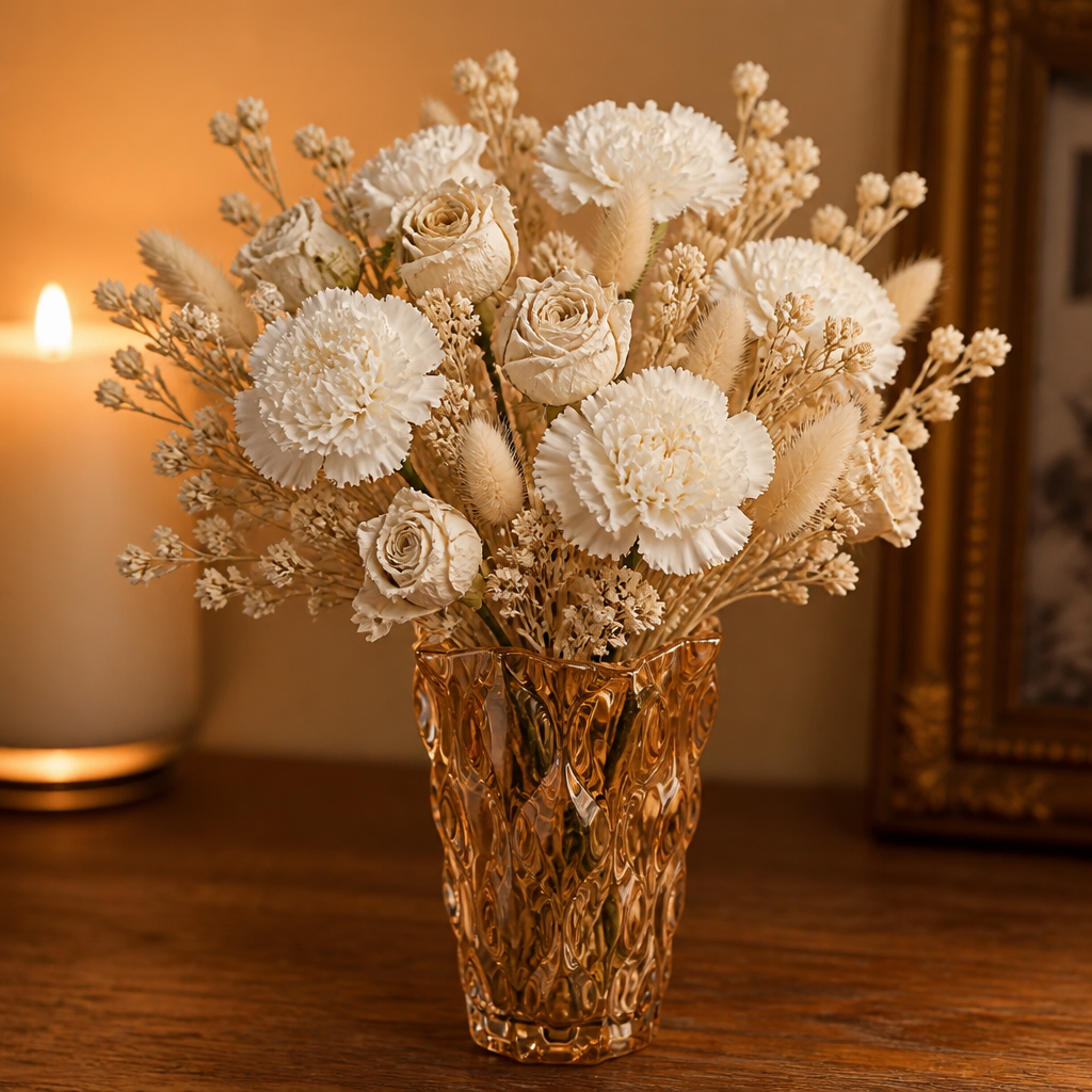 Carnation White Anniversary Arrangement
