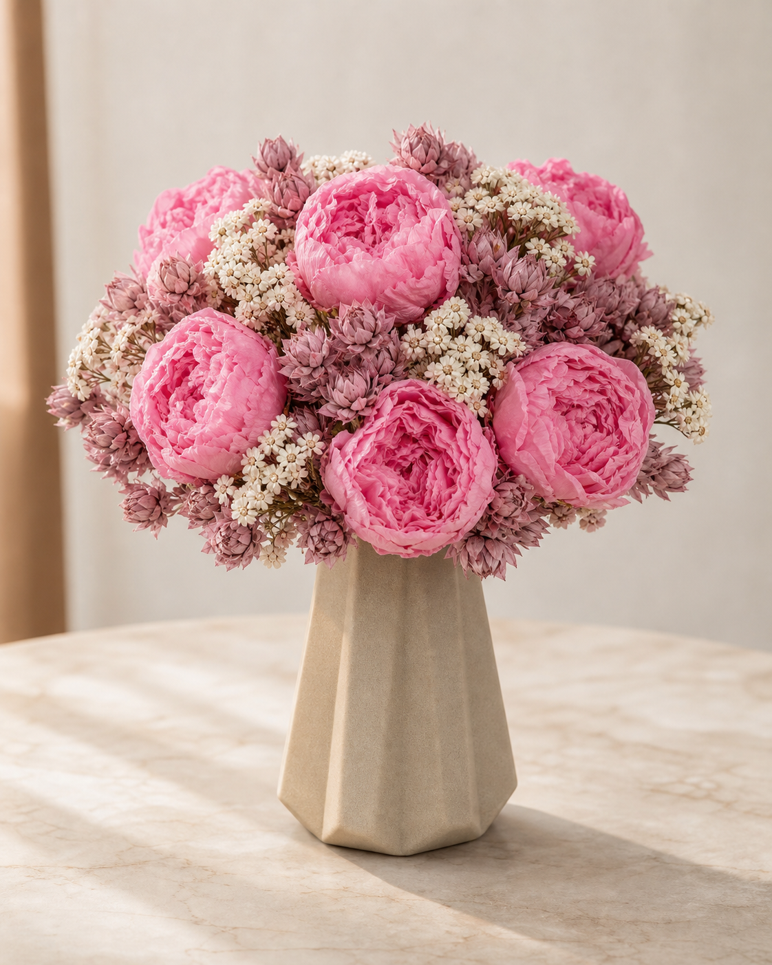 Peony Pink Coffee Table Centerpiece