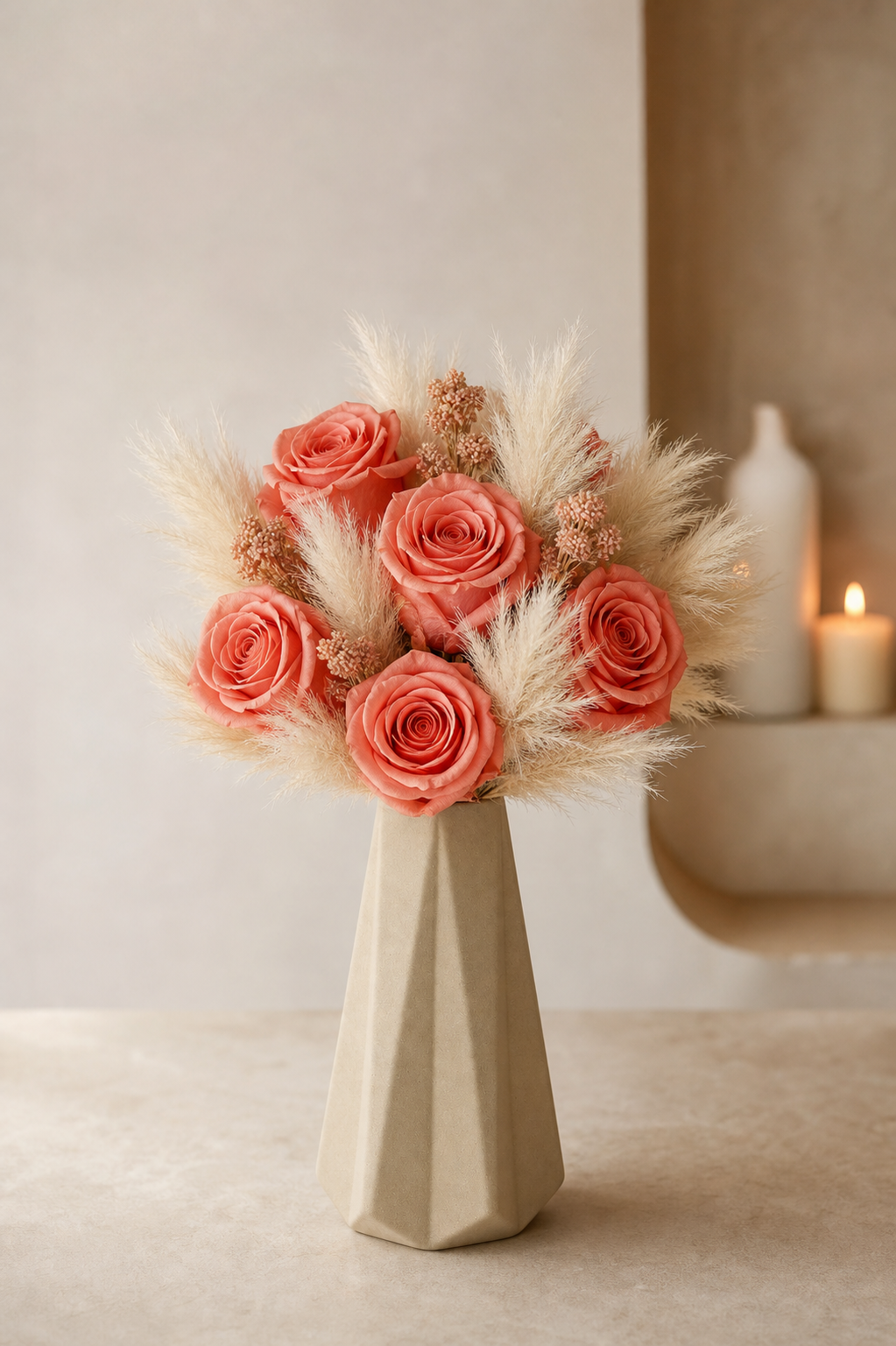Rose Coral Pink Housewarming Arrangement