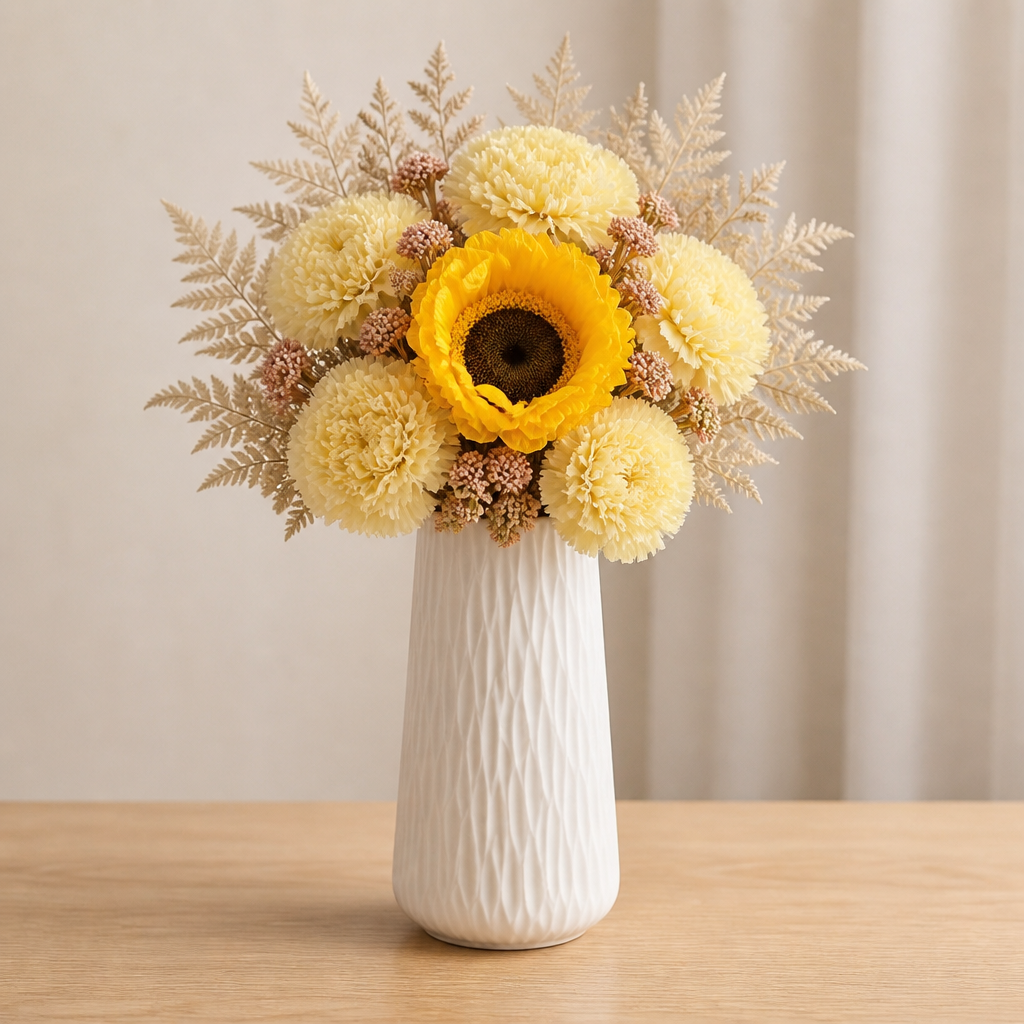 Carnation Light Yellow Desk Arrangement