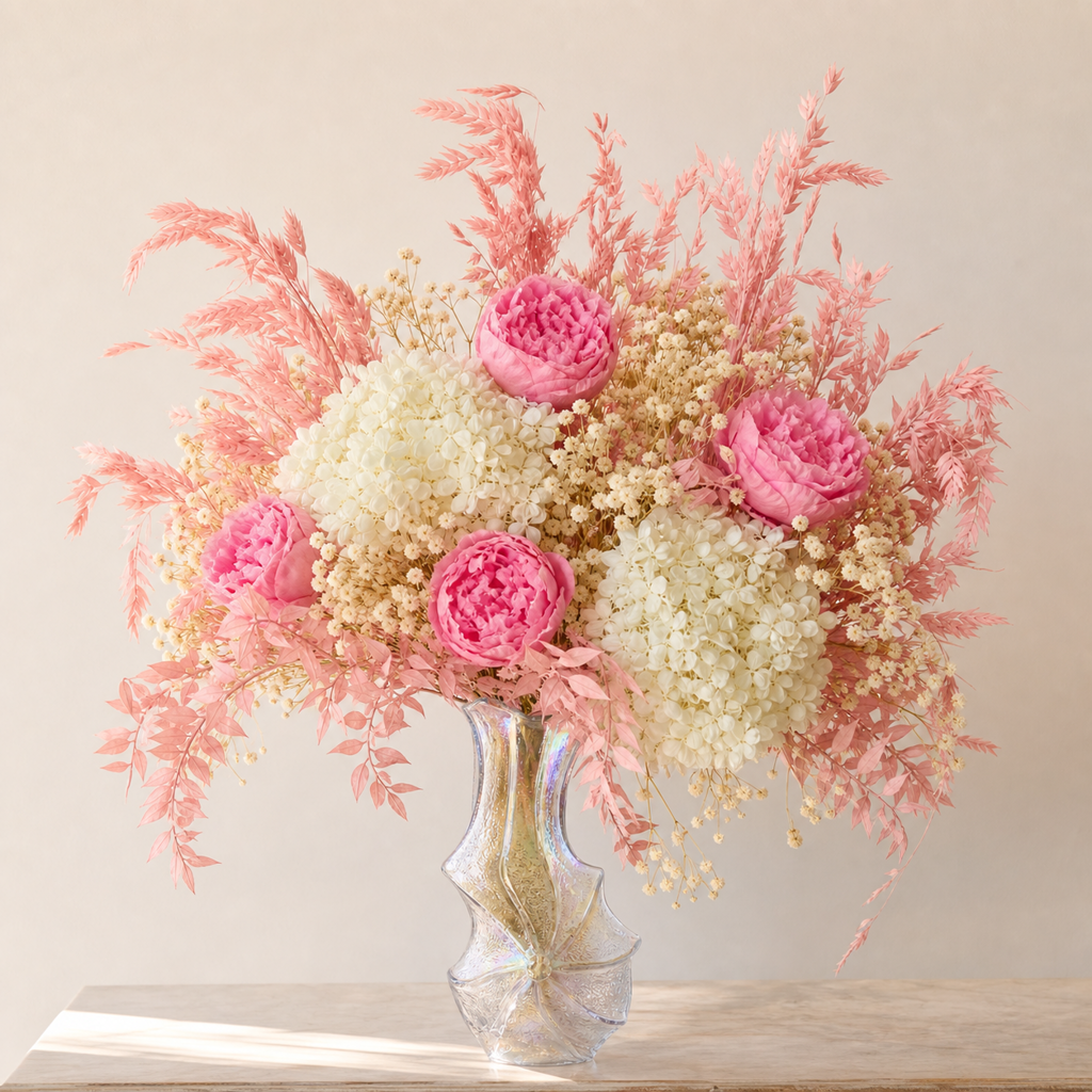 Peony Pink Console Arrangement
