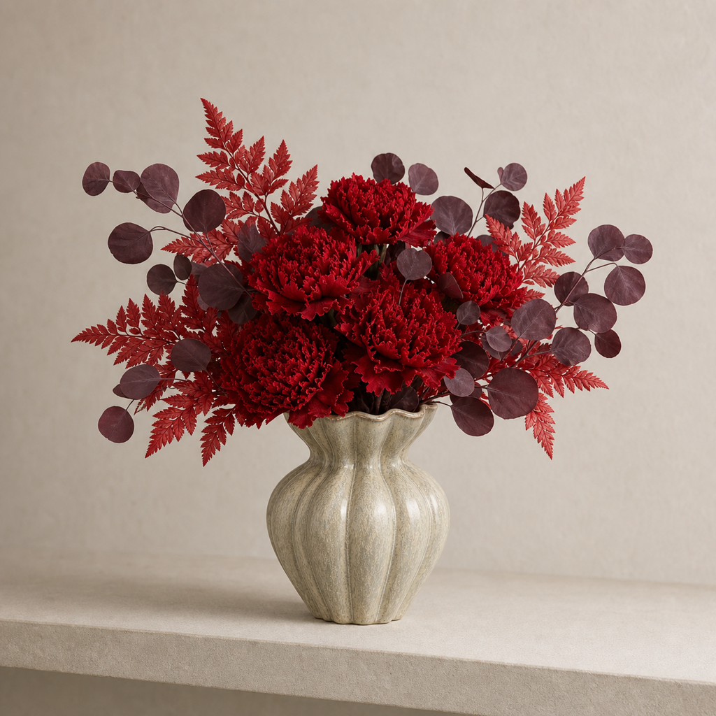Carnation Deep Red Shelf Arrangement