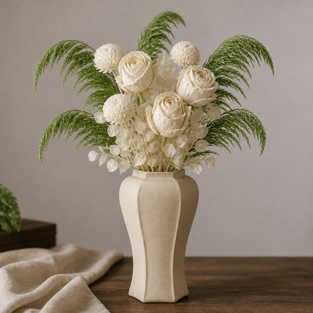Stemmed Rose White Anniversary Arrangement