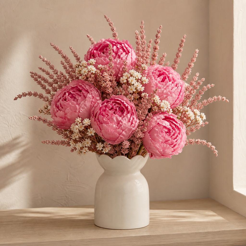 Peony Pink Shelf Arrangement
