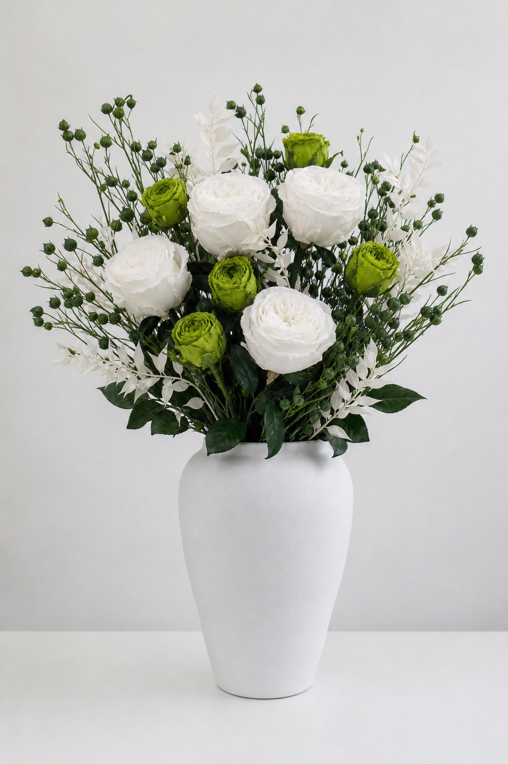 Stemmed Rose Grass Green Sympathy Arrangement