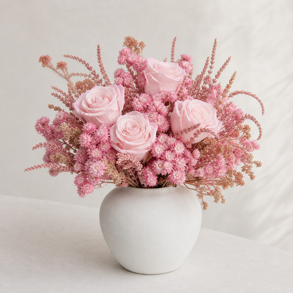 Rose Light Pink Sympathy Arrangement