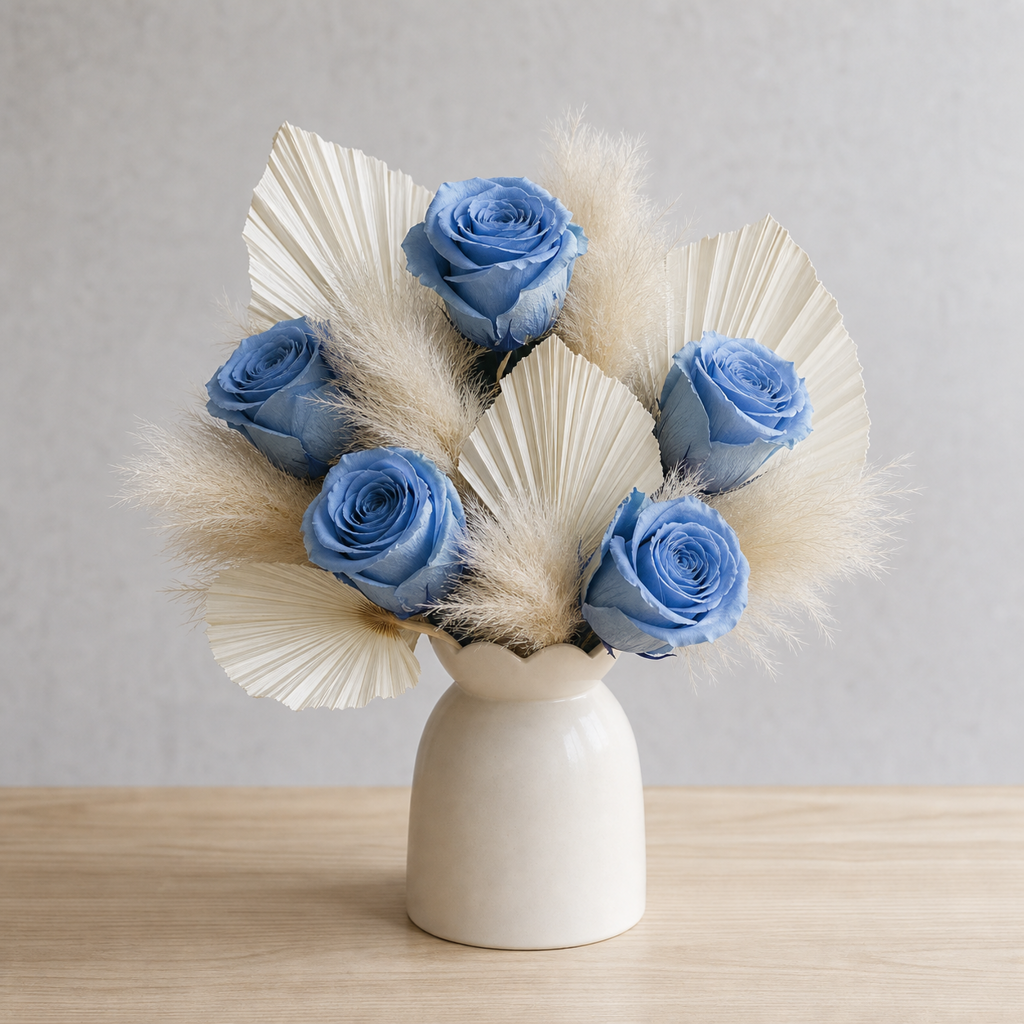 Rose Gray Blue Housewarming Arrangement