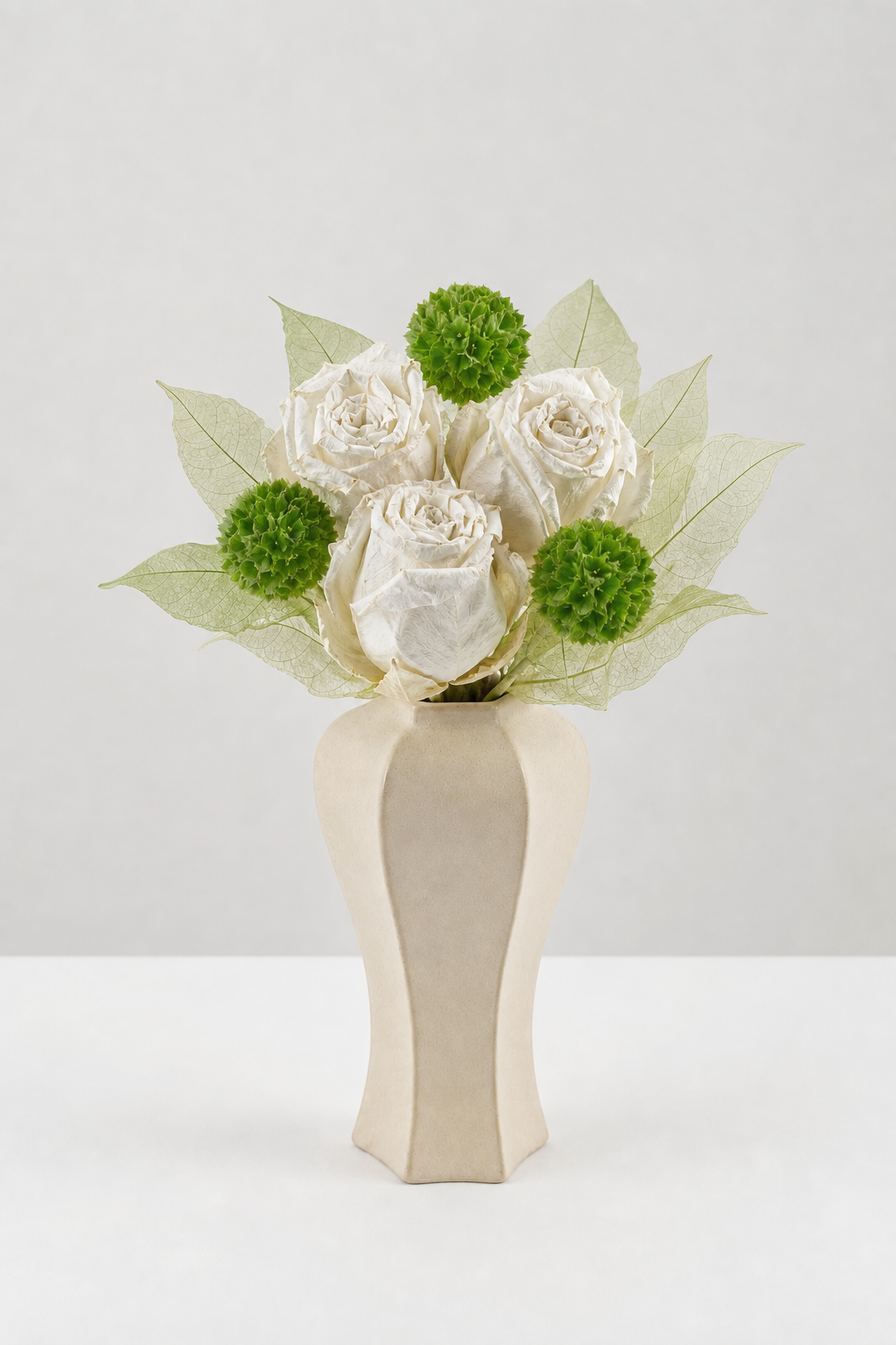 Stemmed Rose White Birthday Arrangement