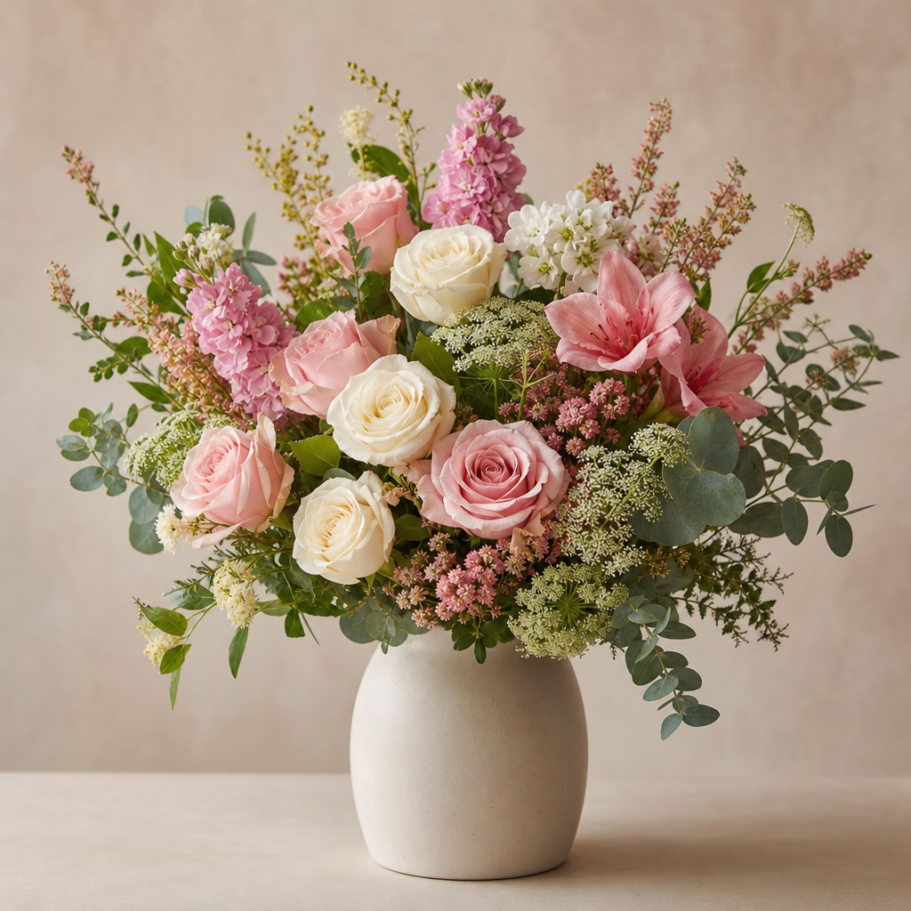 Collection romantique — crème & vieux rose