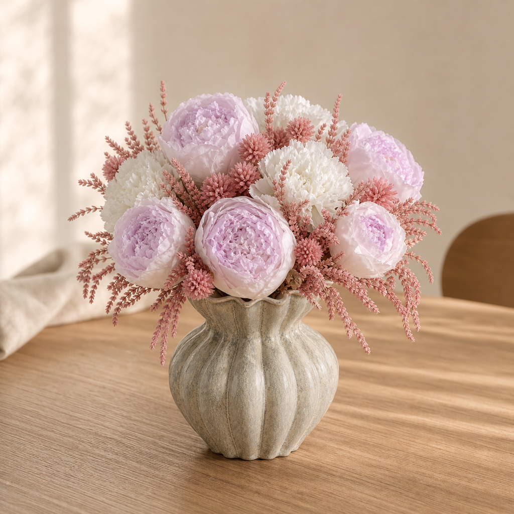 Peony Light Pink Dining Table Centerpiece