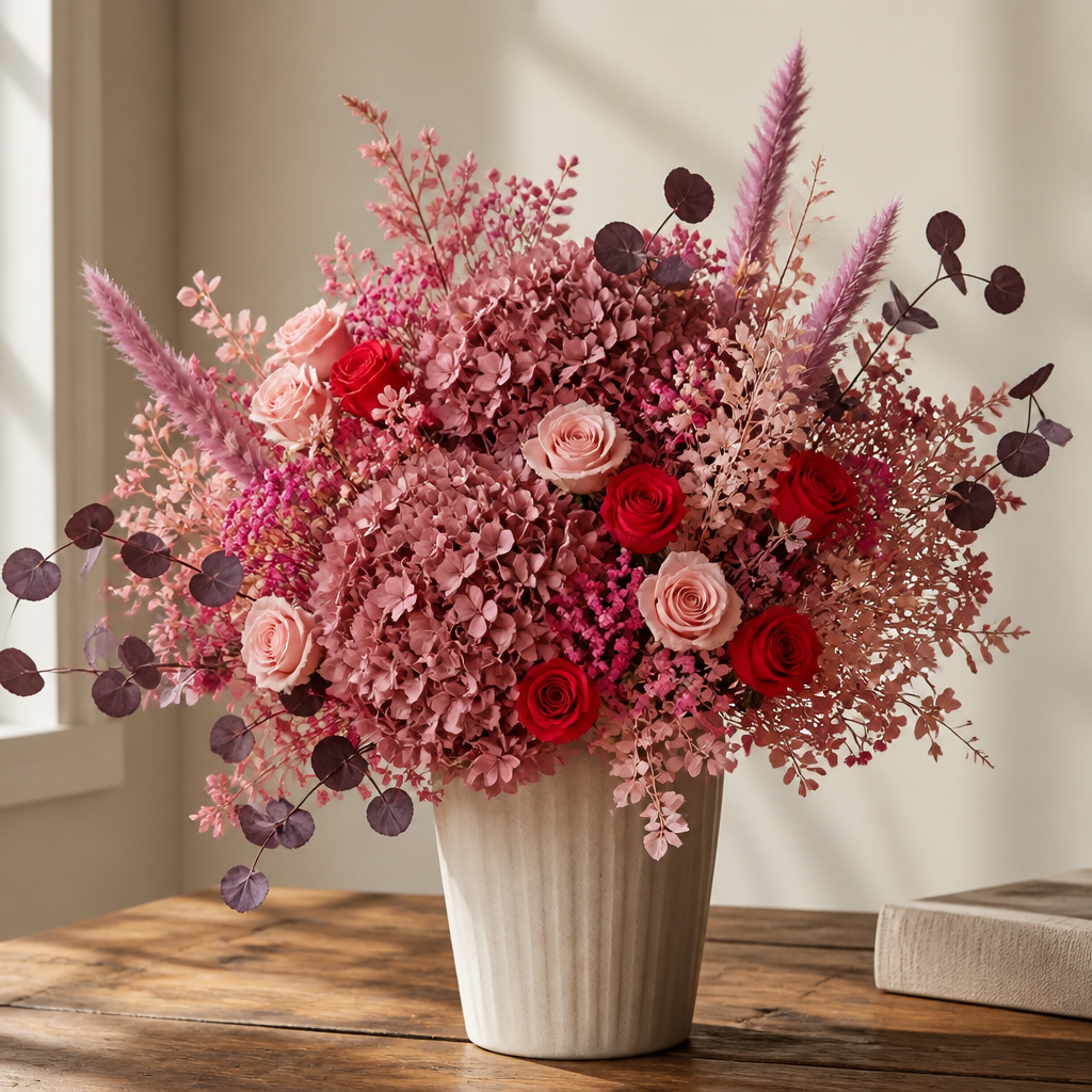 Rose Red Console Arrangement