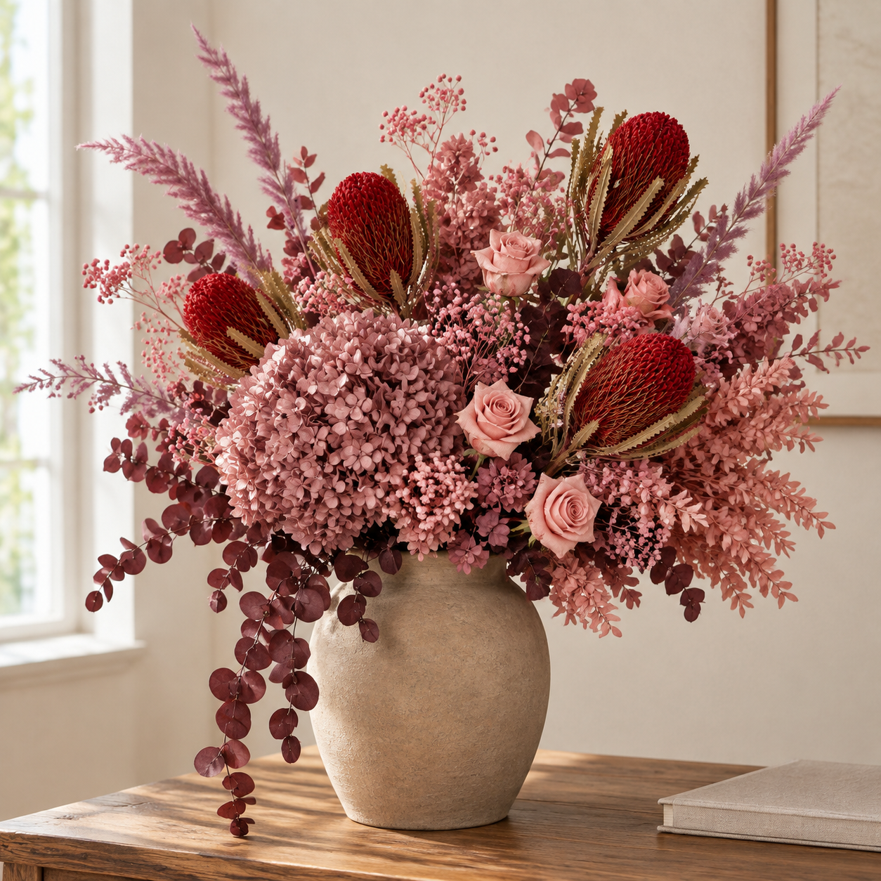 Rose Dusty Pink Console Arrangement