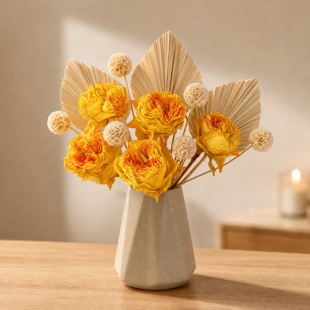 Stemmed Rose Yellow Housewarming Arrangement