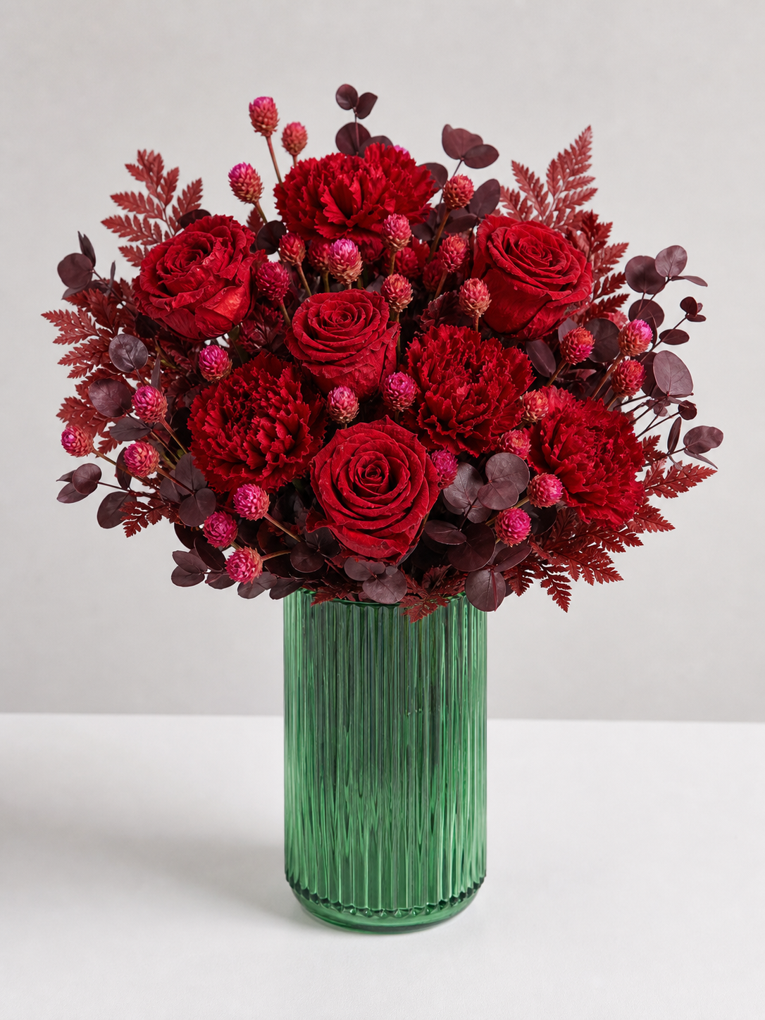 Carnation Deep Red Desk Arrangement