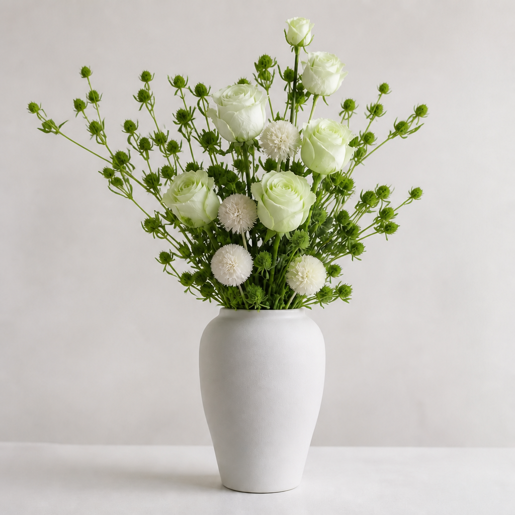 Rose Pale Green Reception Arrangement