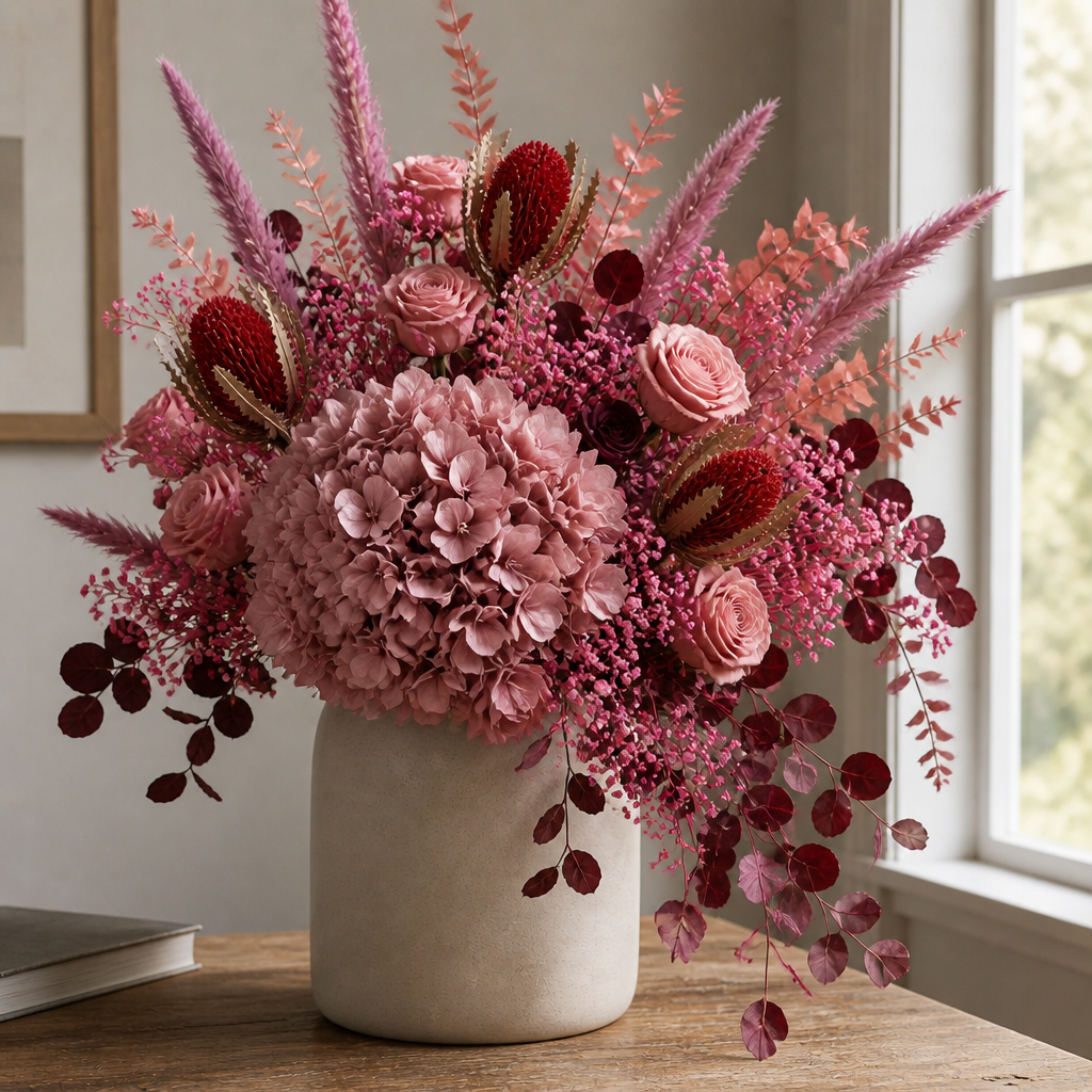 Rose Dusty Pink Console Arrangement