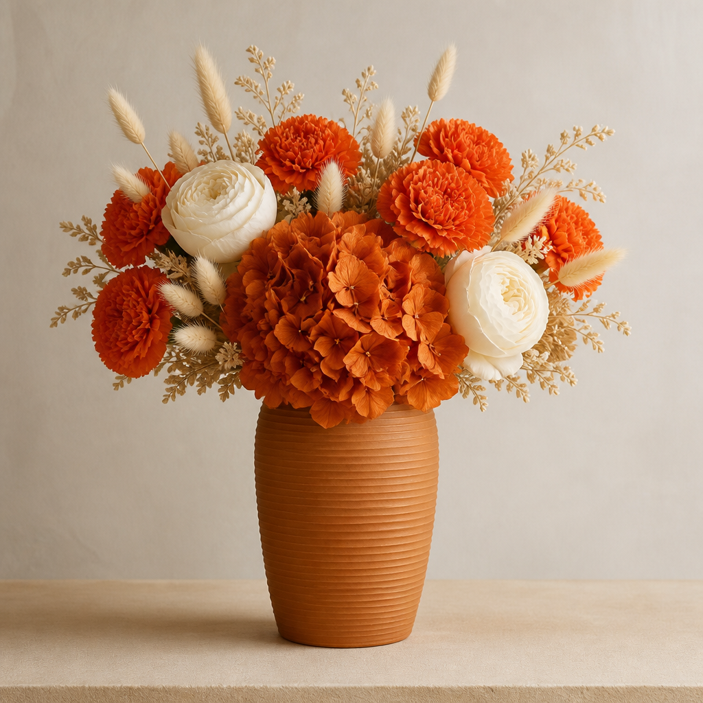 Carnation Orange Shelf Arrangement