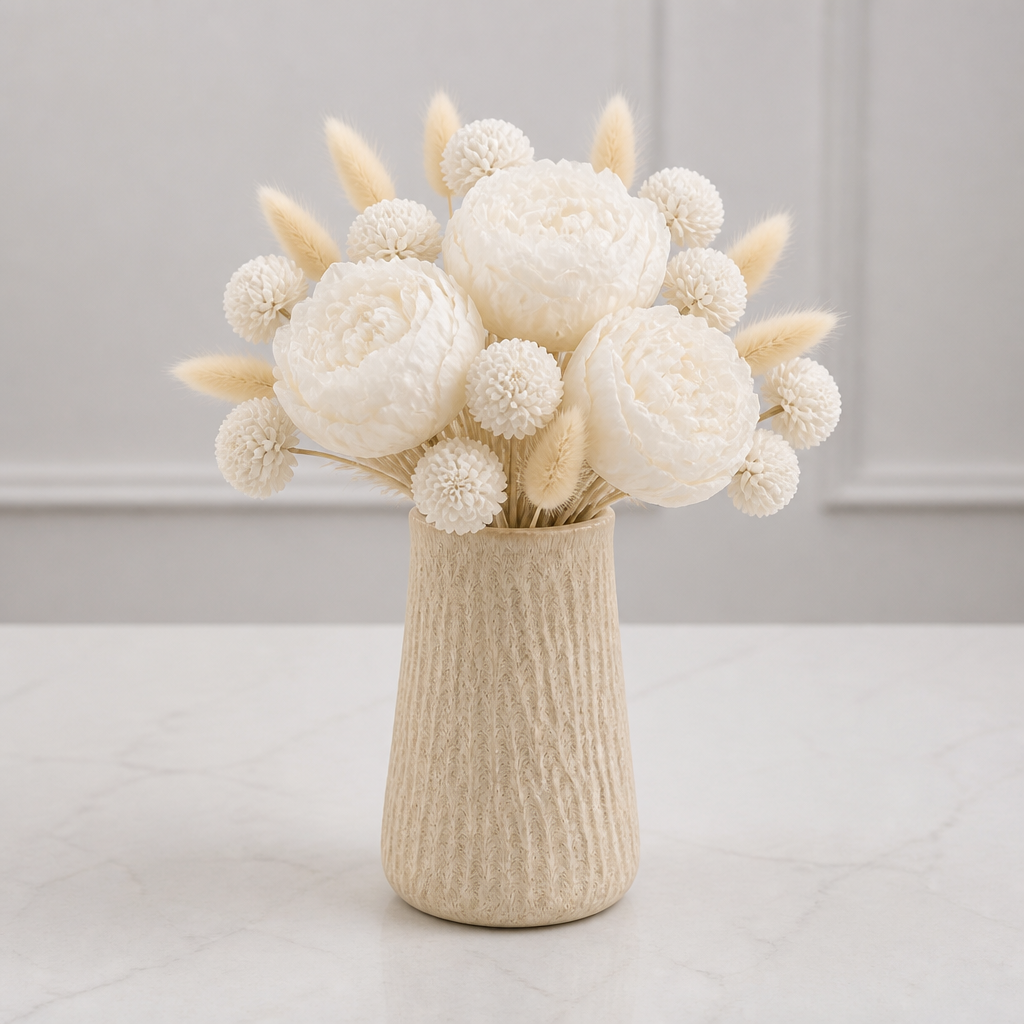 Peony White Hotel Counter Arrangement