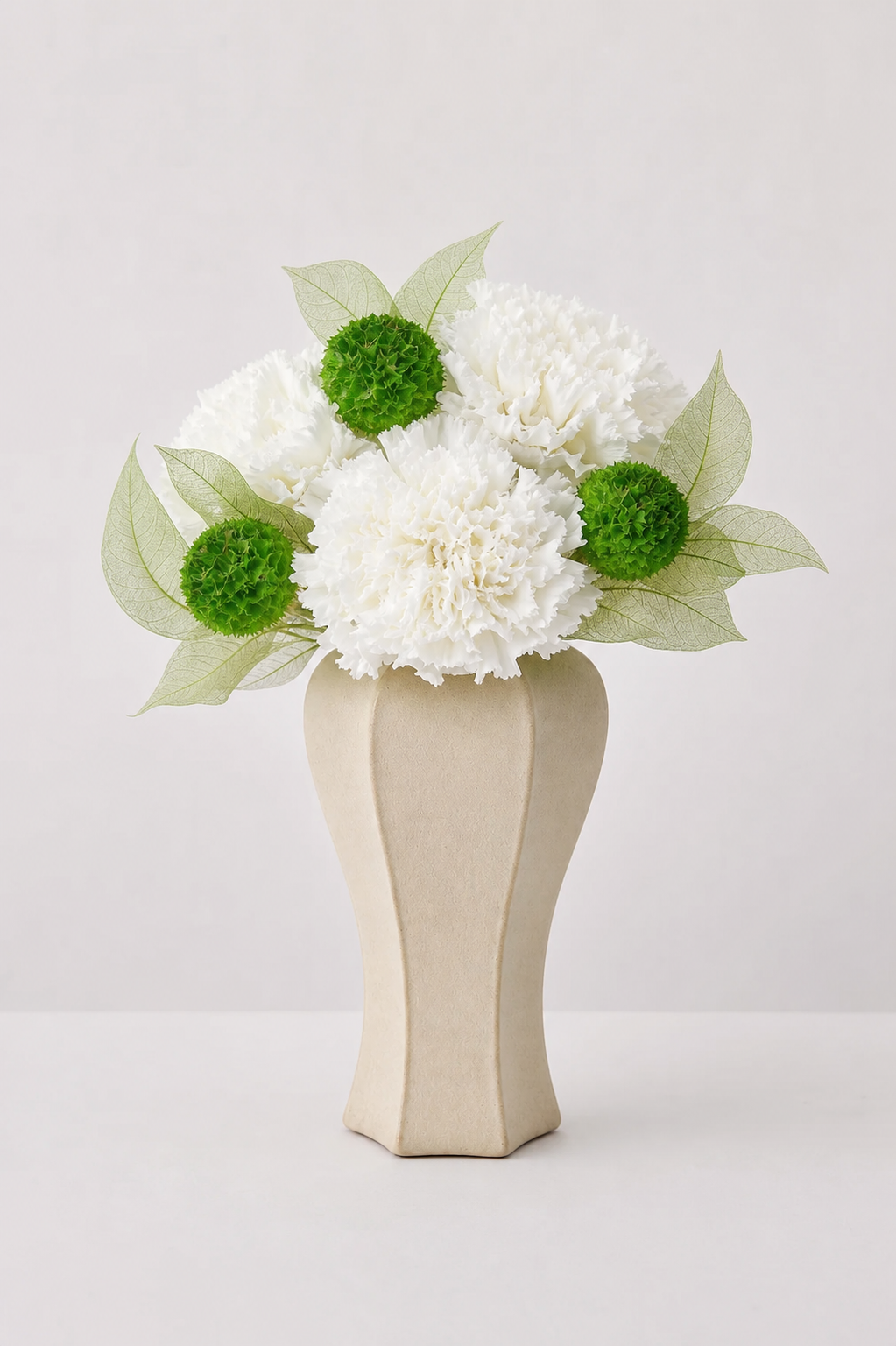 Carnation White Sympathy Arrangement