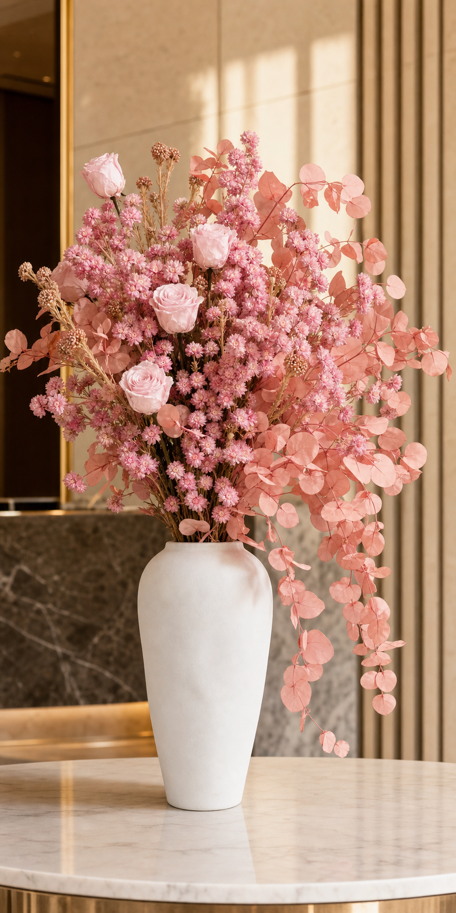 Rose Light Pink Hotel Lobby Arrangement