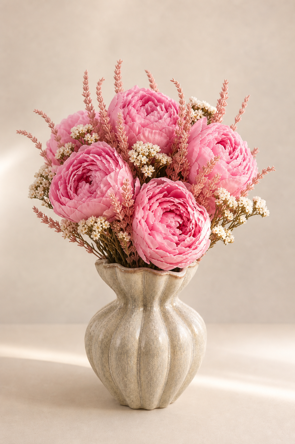 Peony Pink Hotel Counter Arrangement
