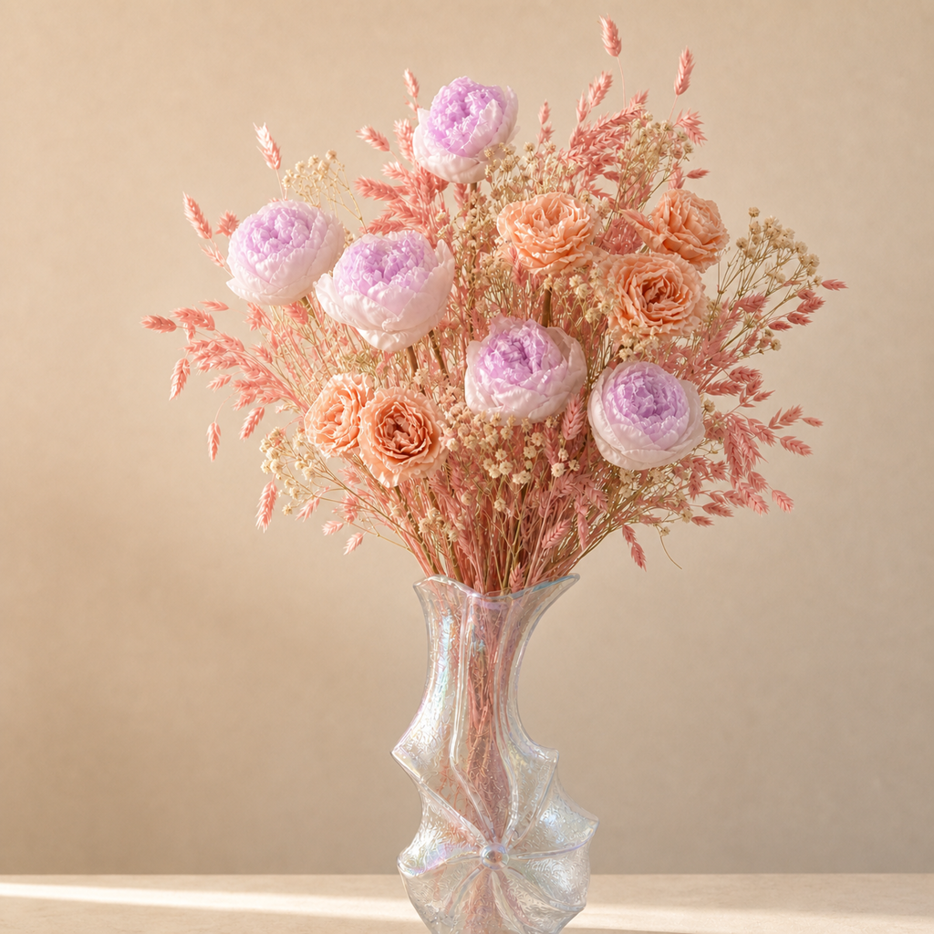 Peony Light Pink Console Arrangement