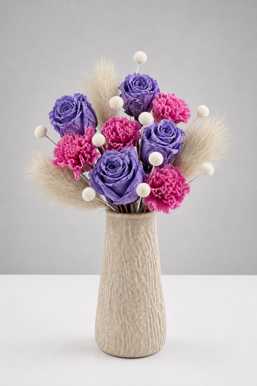 Stemmed Carnation Magenta Desk Arrangement