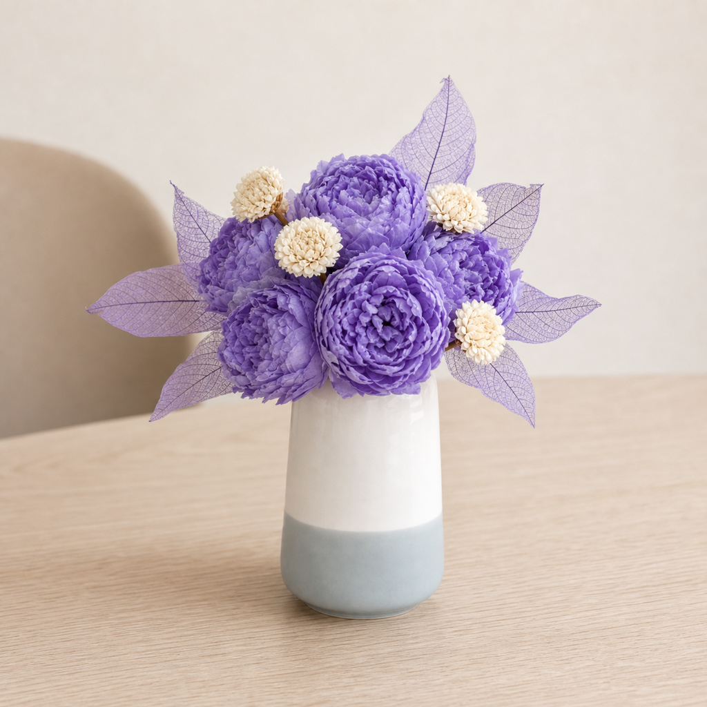 Peony Purple Dining Table Centerpiece