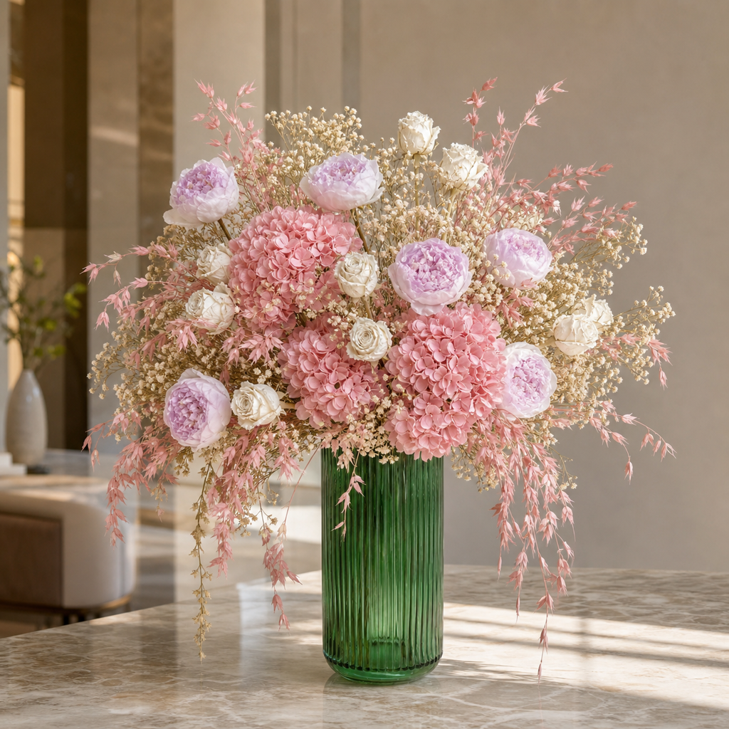Peony Light Pink Hotel Lobby Arrangement