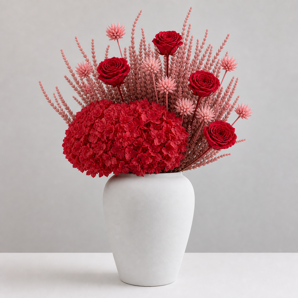 Stemmed Rose Red Reception Arrangement