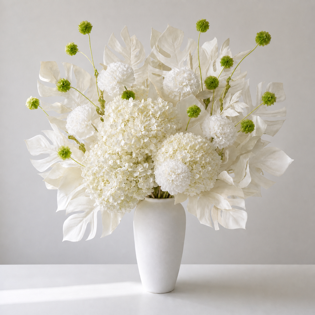 Carnation White Reception Arrangement