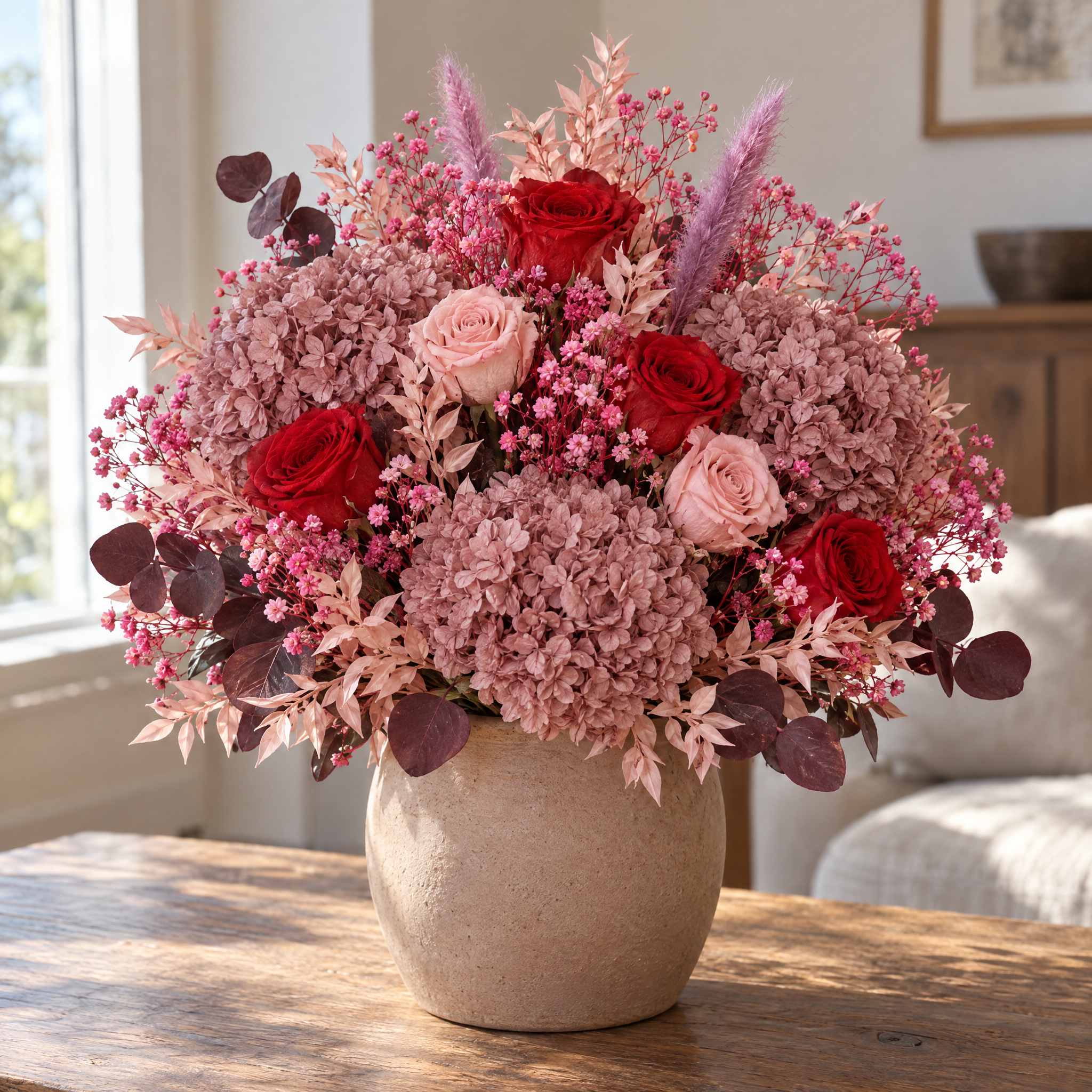 Rose Red Console Arrangement