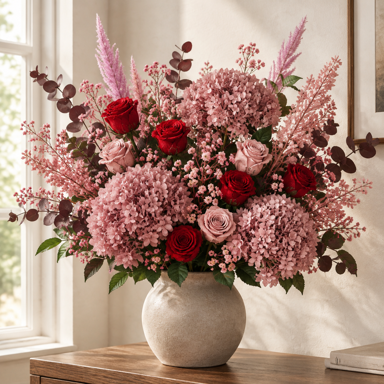 Rose Red Console Arrangement