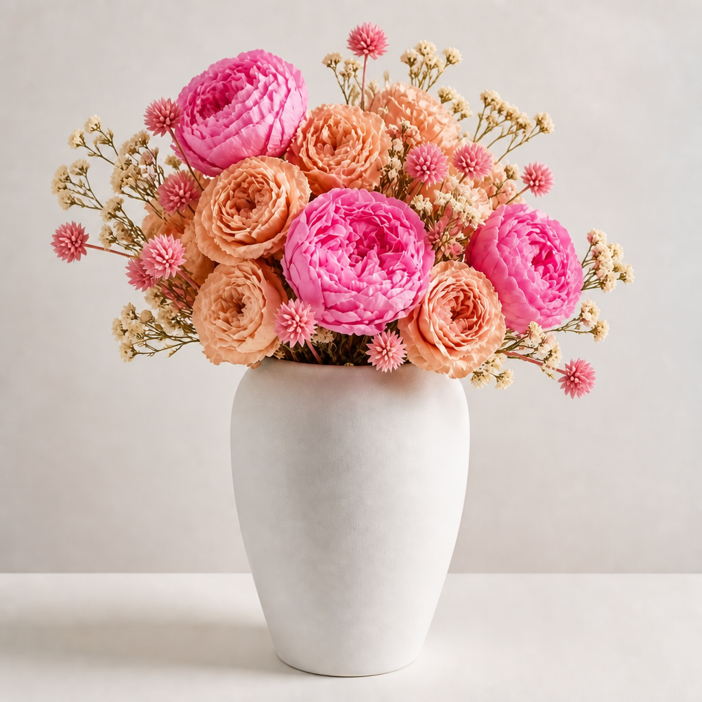 Stemmed Rose Nude Pink Retail Arrangement