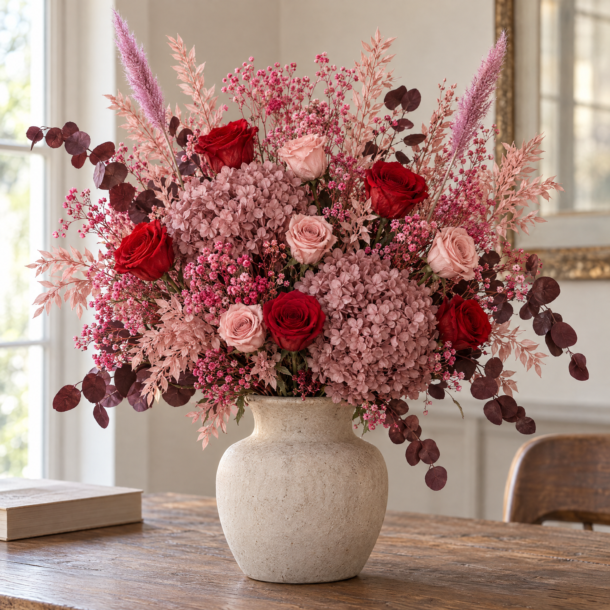 Rose Red Console Arrangement