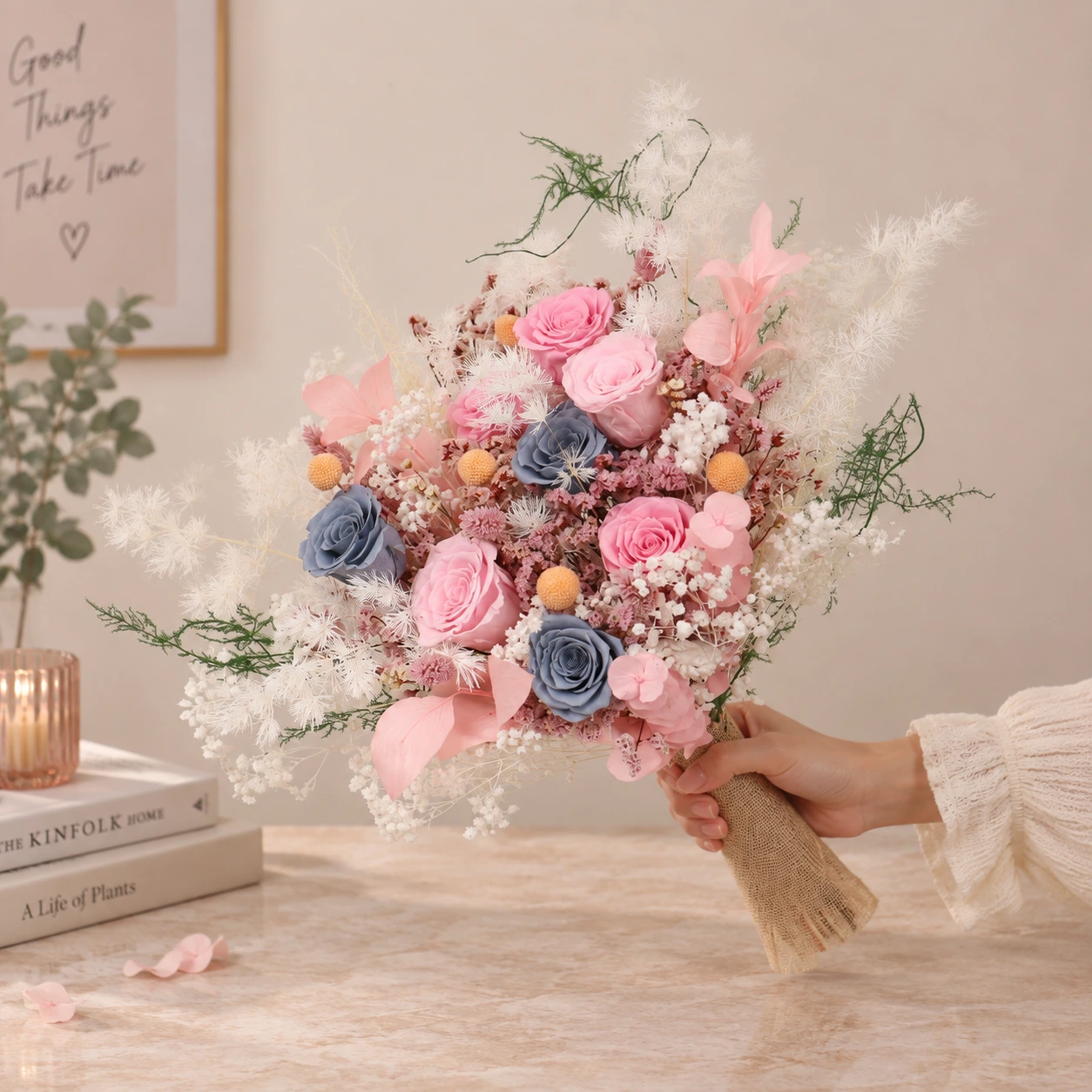 Blush & Denim Petite Bouquet