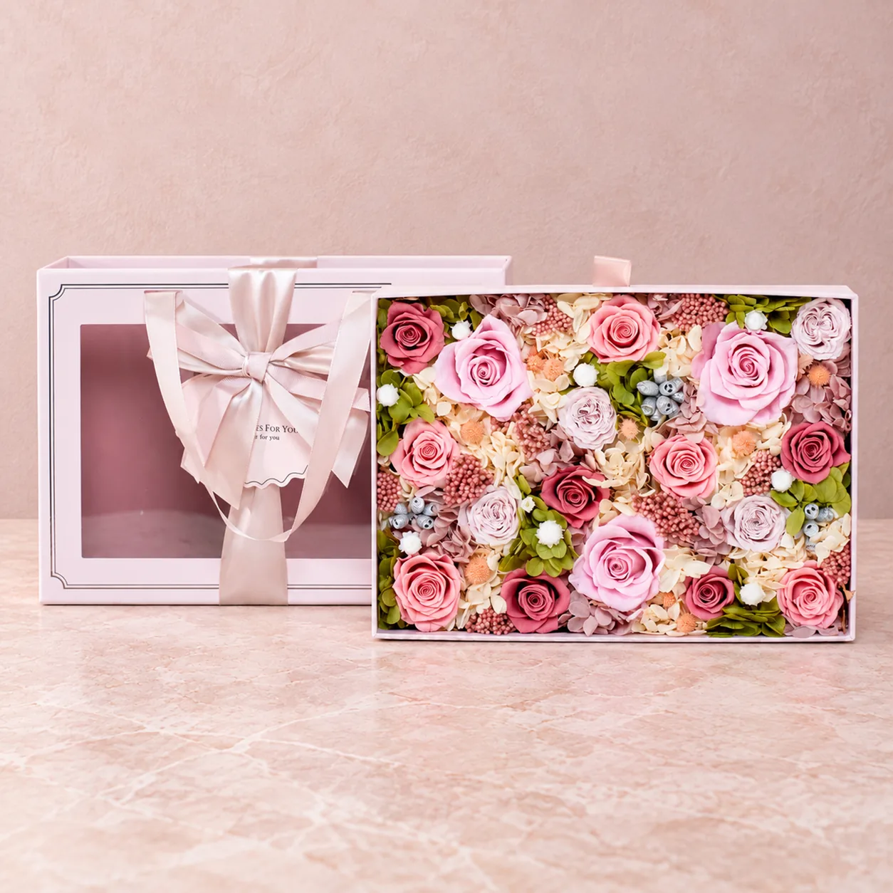 Blush Rose Garden Flower Box