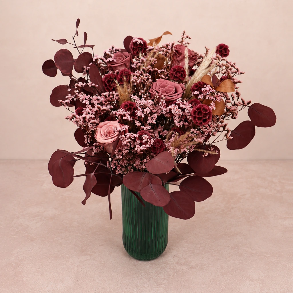 Burgundy & Eucalyptus Petite Bouquet