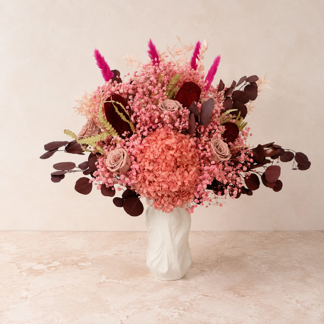Coral & Wine Grand Bouquet