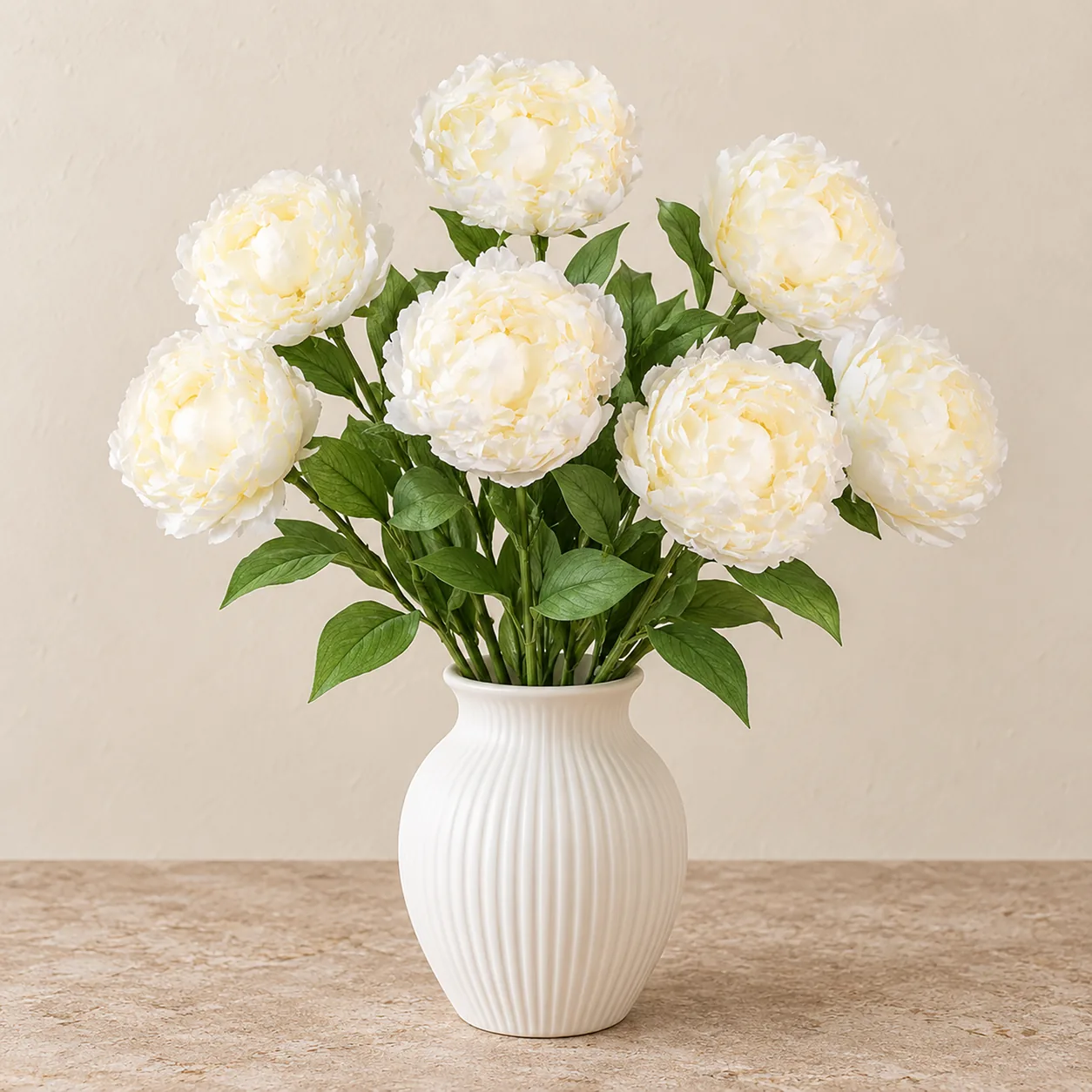 Cream Peony Stems