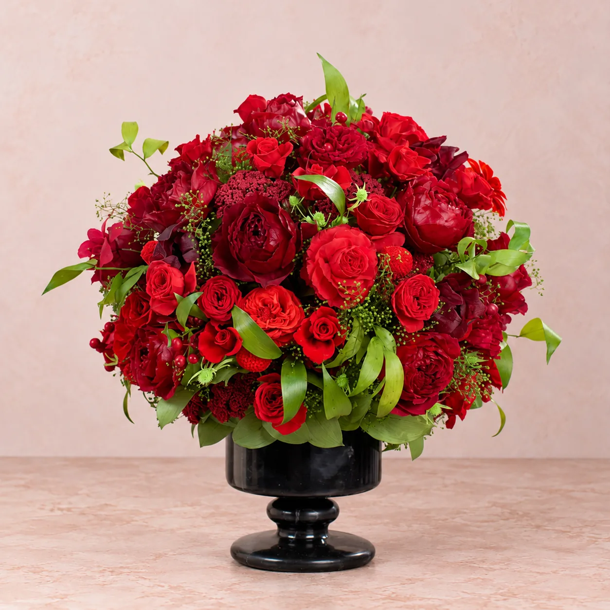 Crimson Rose Marble Arrangement