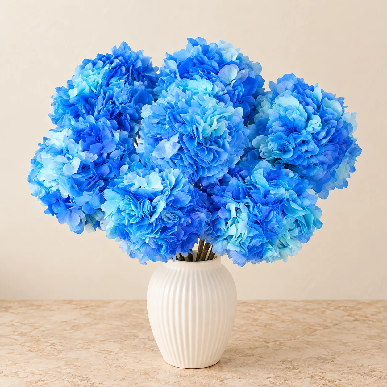 Ocean Blue Hydrangea Stems — preserved flowers