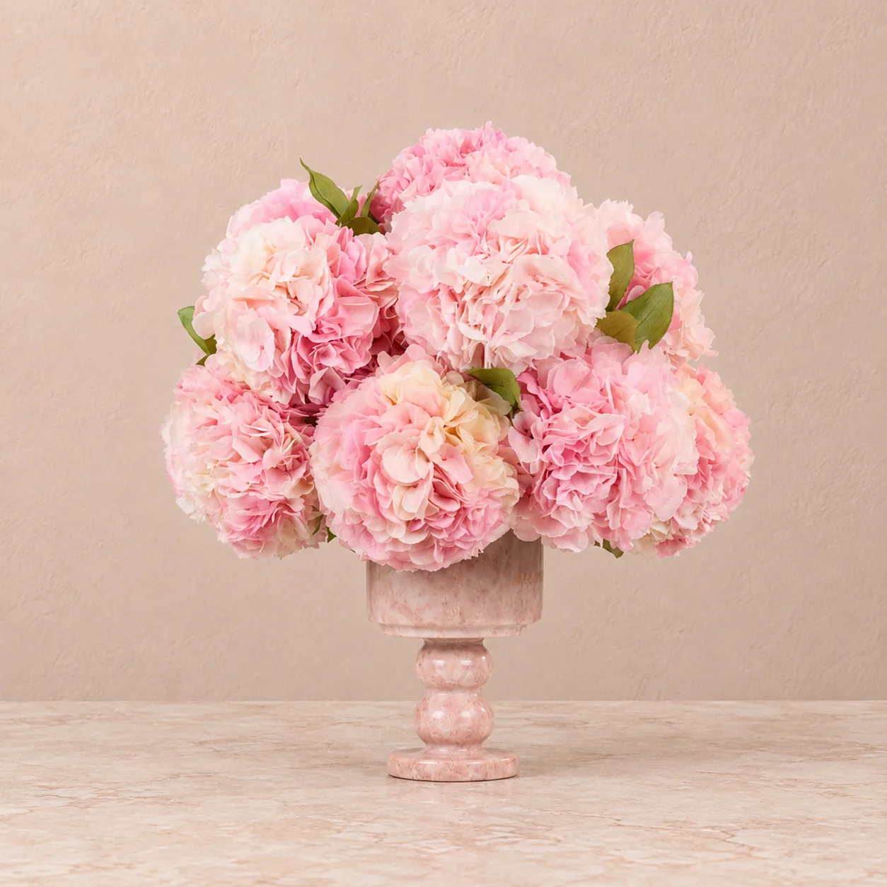 Pink Hydrangea Marble Arrangement