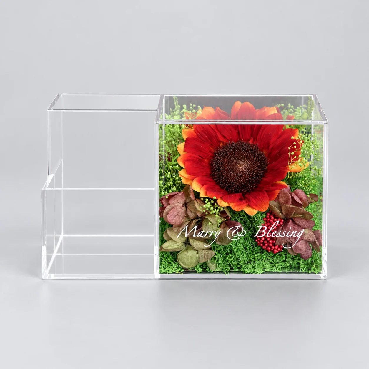 Red Sunflower Pen Holder Flower Box