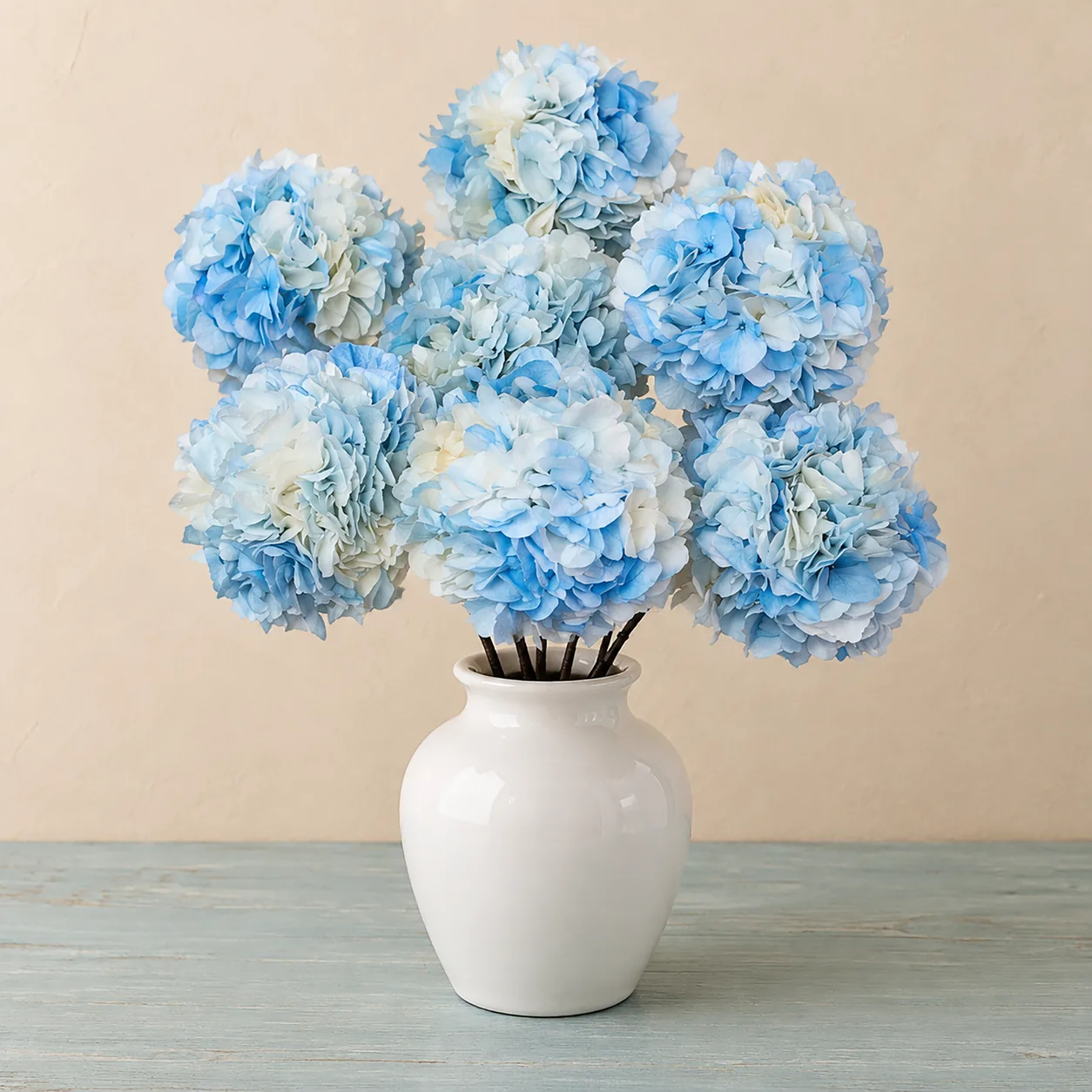 Sky Blue Hydrangea Stems — preserved flowers